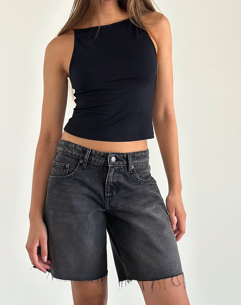 Image de Roomy Low Rise Jorts in Washed Black Grey