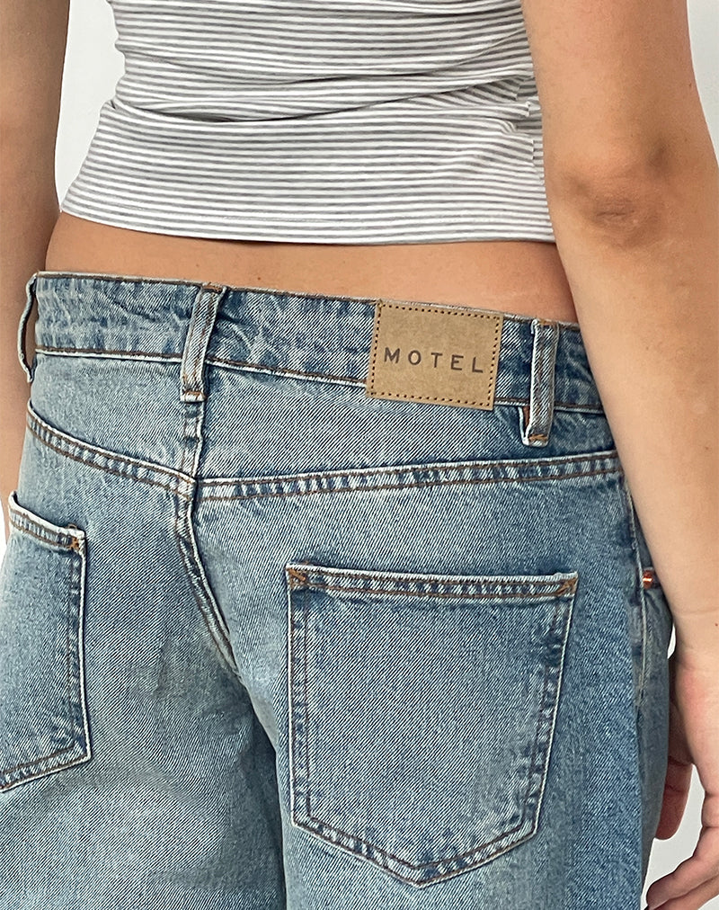 Jean ample à taille basse, Vintage Bleach