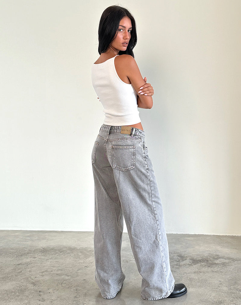 Image de Roomy Extra Wide Low Rise Jeans in Grey Wash