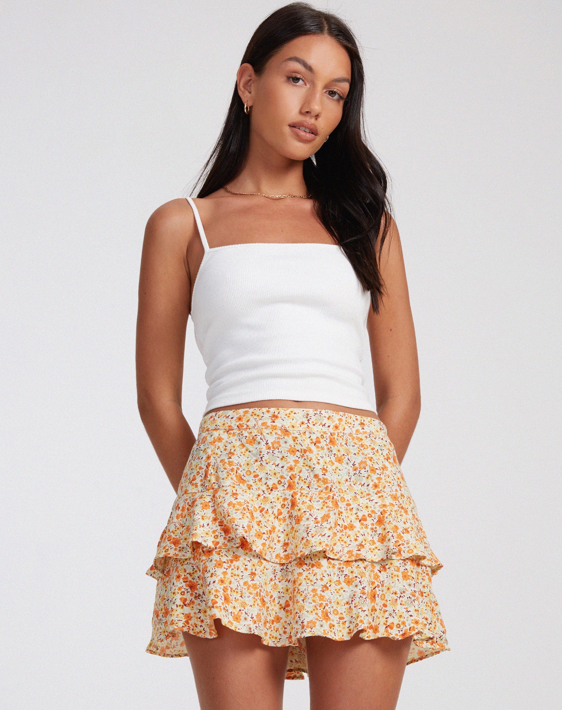 image de Minijupe Lowisa, Ditsy Tangerine