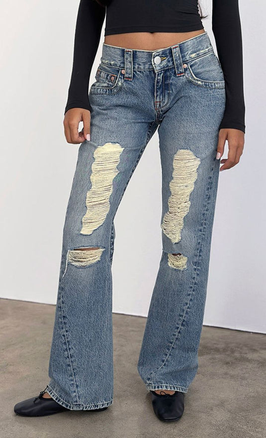 Ripped Low Rise Twisted Seam (couture torsadée)