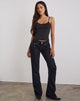 Image de la taille basse Jeans à coutures torsadées en Rinse