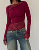 Image de Lucca Long Sleeve Top in Burgundy