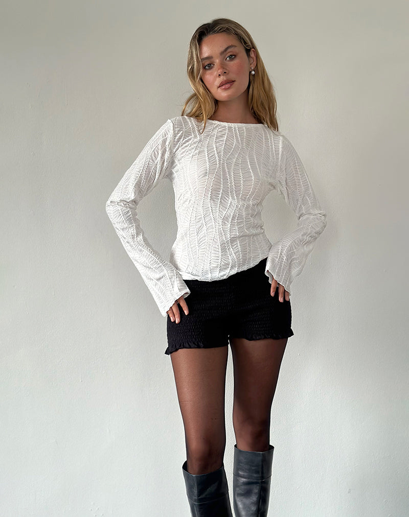 Image de Lucca Ripple Top Jacquard White