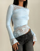 image de Lucca Long Sleeve Top in Lace Light Blue