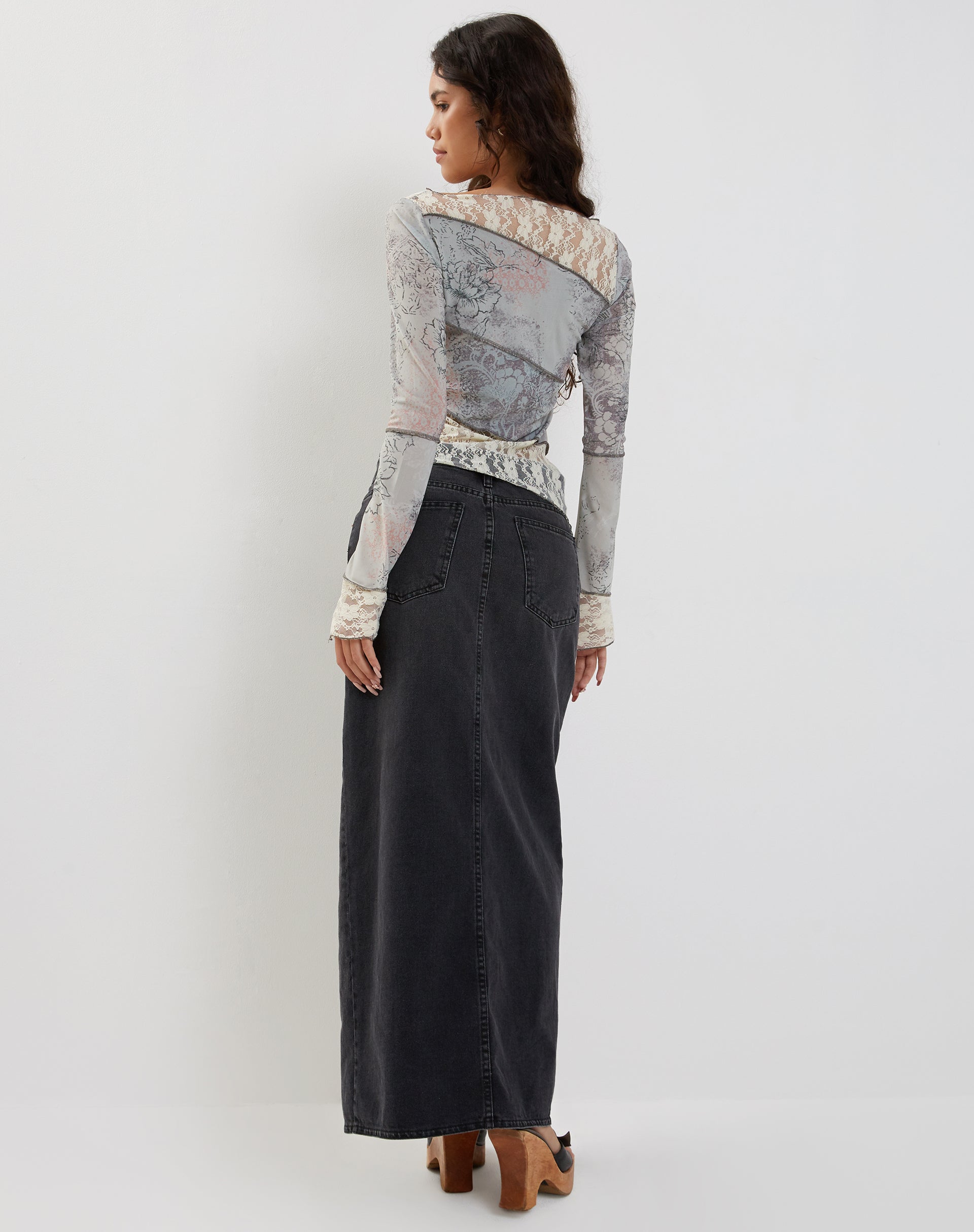 Image of Lucca Long Sleeve Top in Lace Pastel Floral
