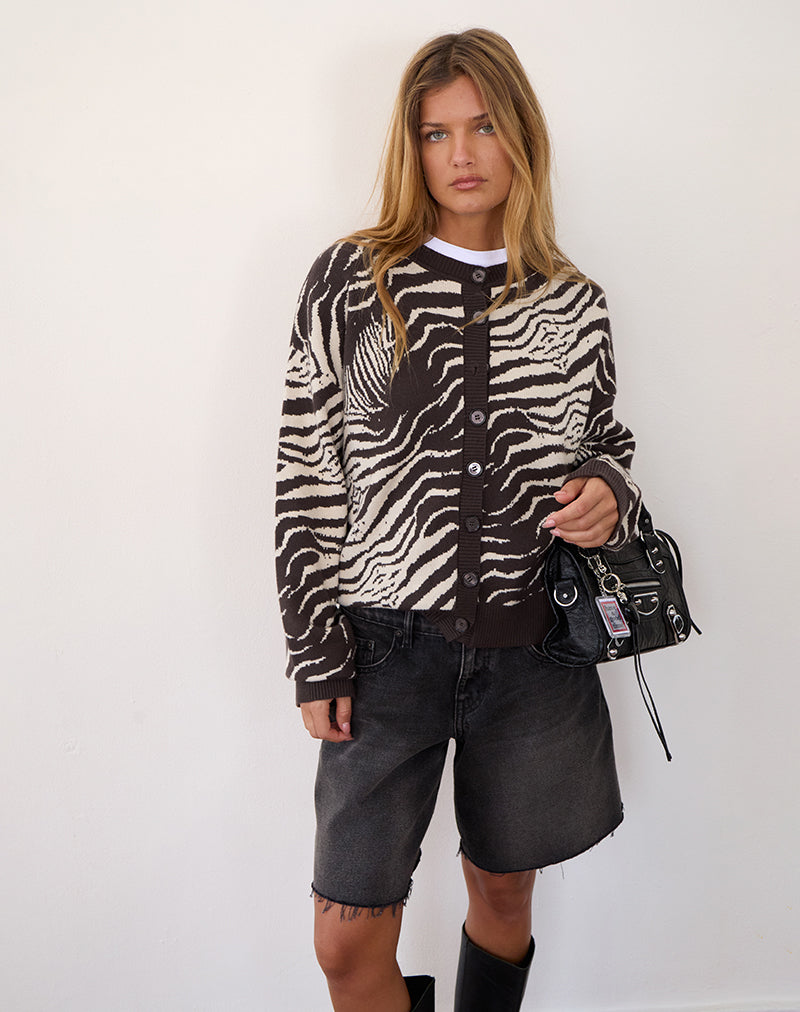 Image de Luceta Cardigan tricoté en animal sauvage
