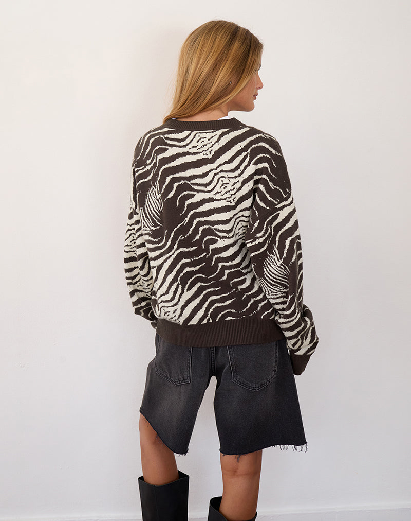 Image de Luceta Cardigan tricoté en animal sauvage