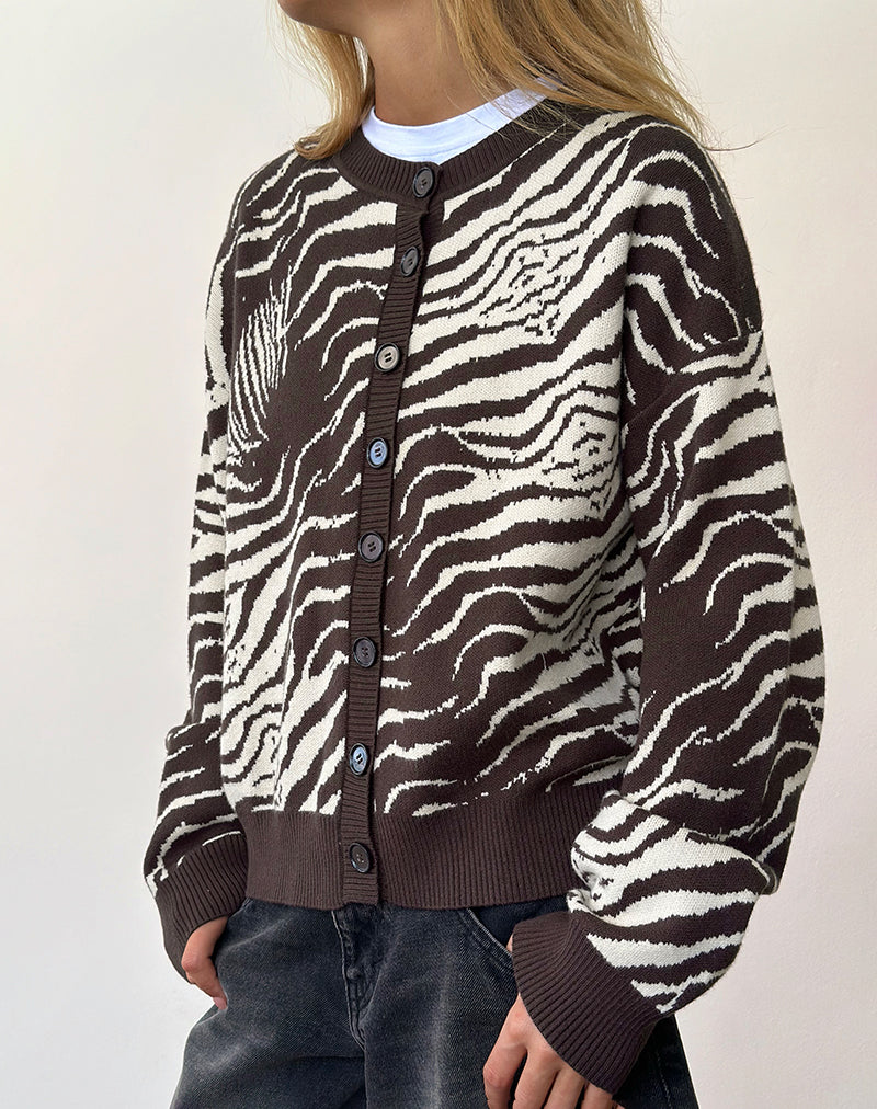 Cardigan en maille Luceta, coloris animal sauvage