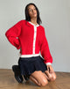 Image de Luciana Cardigan contrasté en rouge et rose