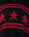Noir avec étoile et rayures rouges