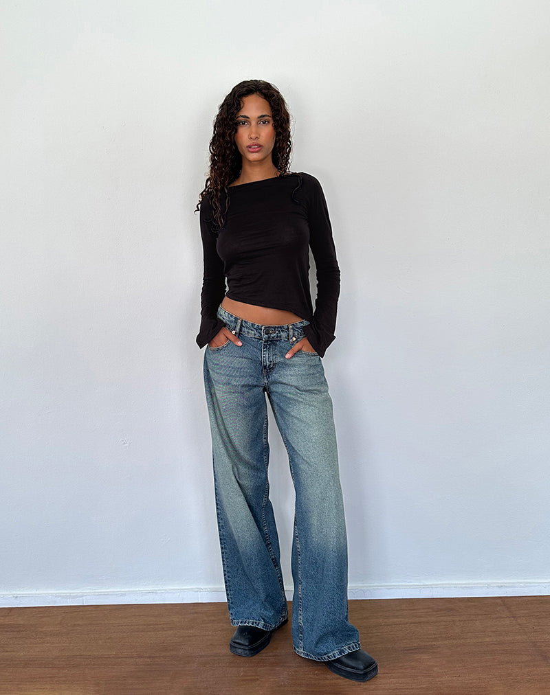 Image de Lunica Long Sleeve Top in Tissue Jersey Black