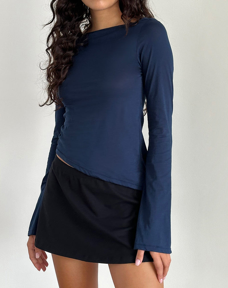 Image de Lunica Long Sleeve Top in Tissue Jersey Navy