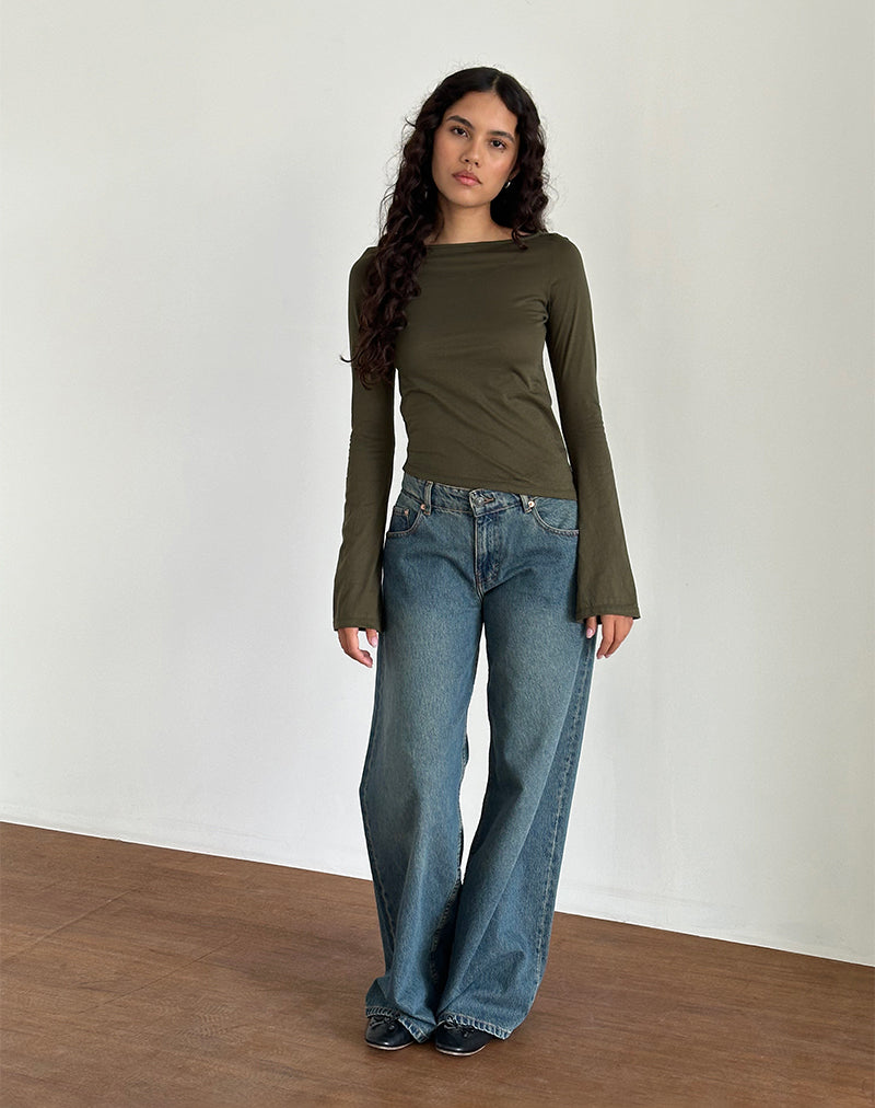 Image de Lunica Top in Tissue Jersey Olive