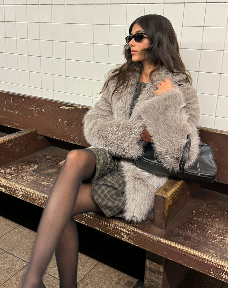 Veste Lupita en fausse fourrure Taupe