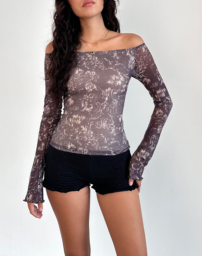 Image de Lutana Top in Batik Botanical Brown
