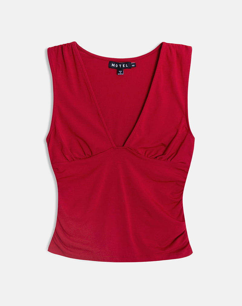 Image du haut Lycia Plunge Top en rouge Adrenaline