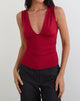 Image du haut Lycia Plunge Top en rouge Adrenaline