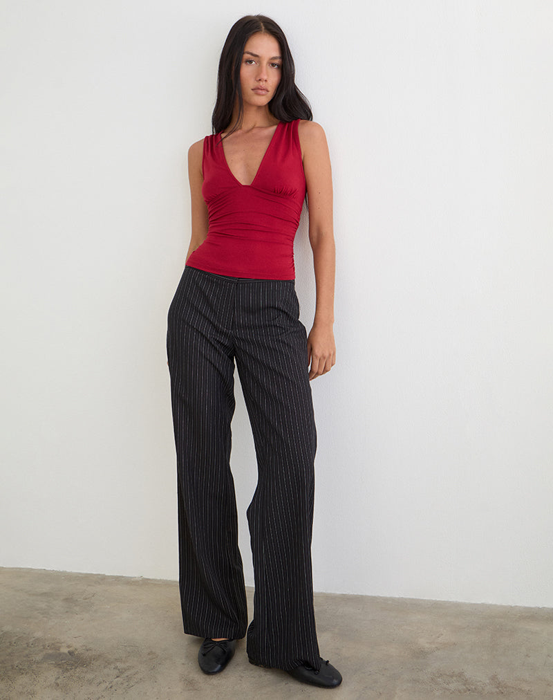 Image du haut Lycia Plunge Top en rouge Adrenaline