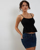 Image de Lyncia Tie Front Cami Top in Black