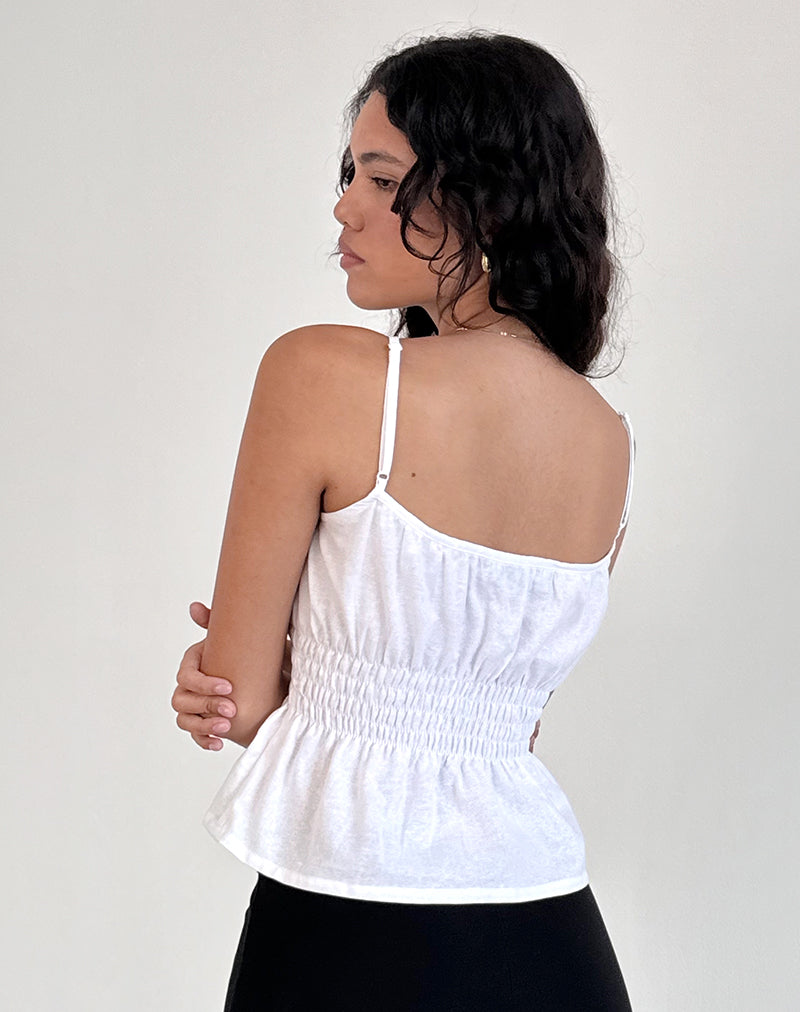Image de Lyncia Tie Front Cami Top in Off White