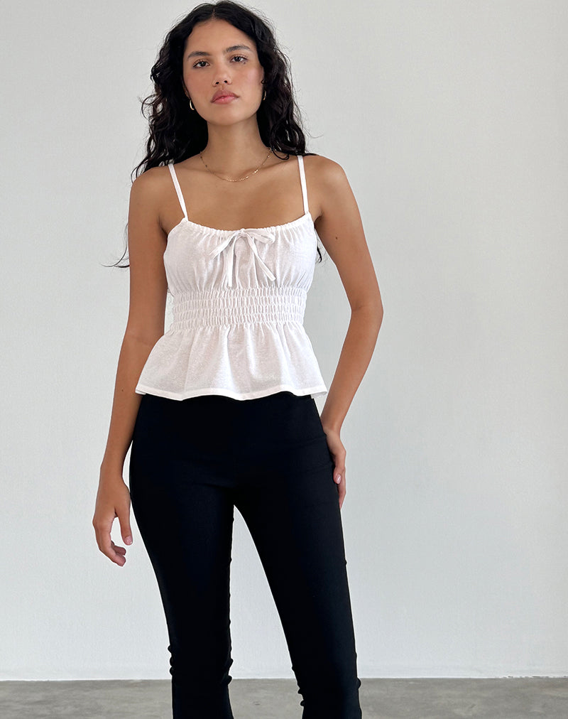 Image de Lyncia Tie Front Cami Top in Off White