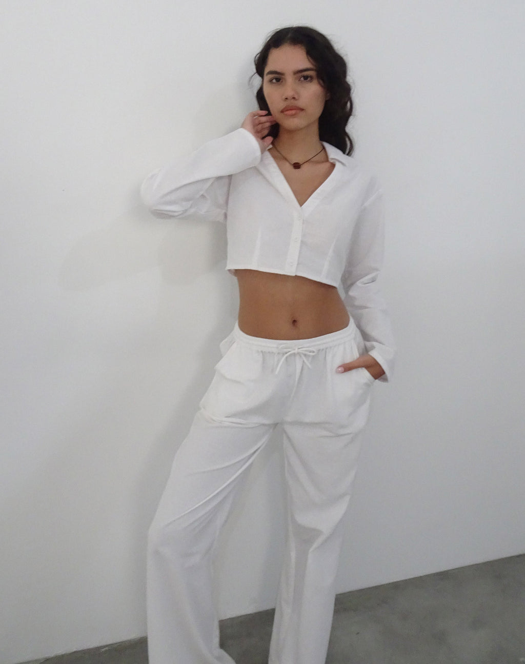 Lyse Super Cropped Shirt, blanc
