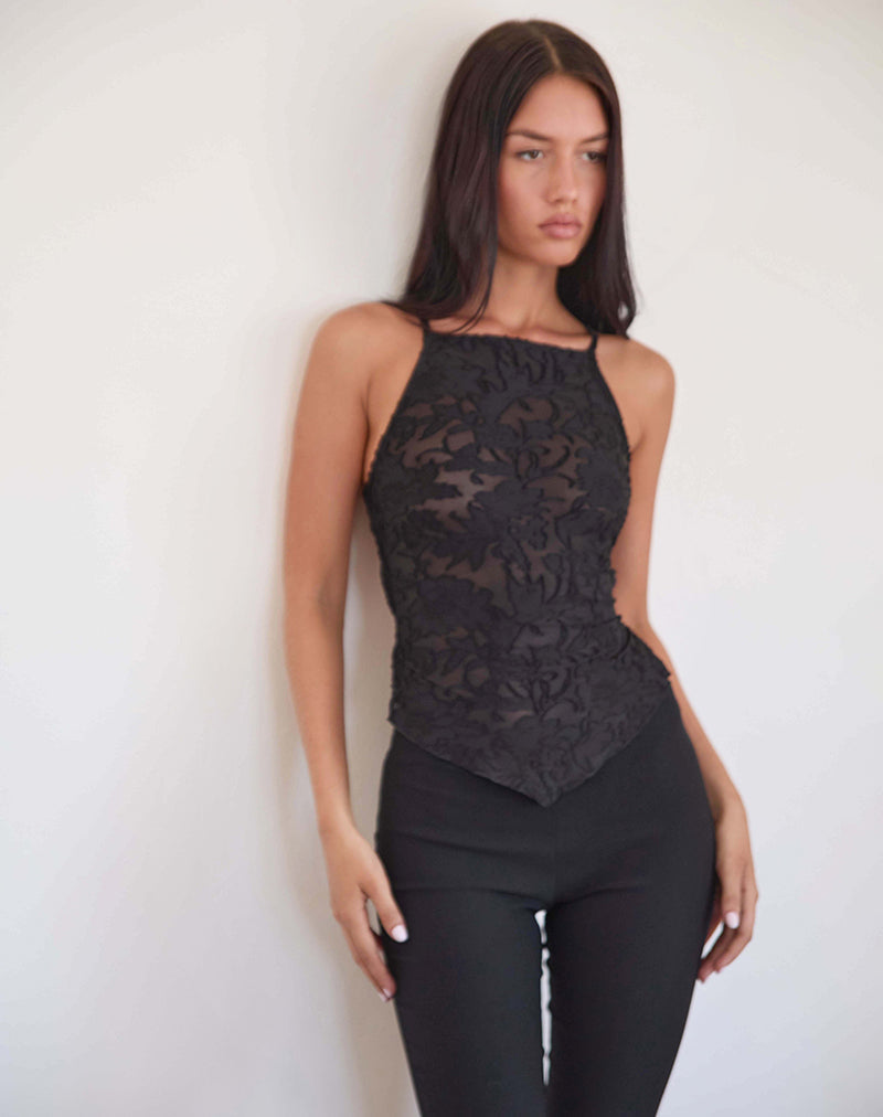 Image de Maddison Top in Sheer Flower Black