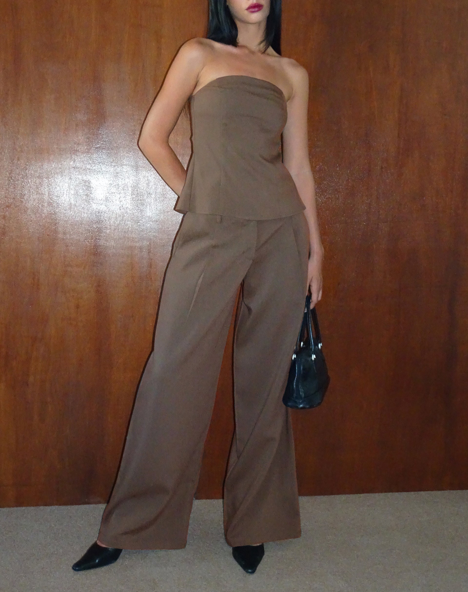 Image de Salisu Wide Leg Trouser in Tailoring Taupe