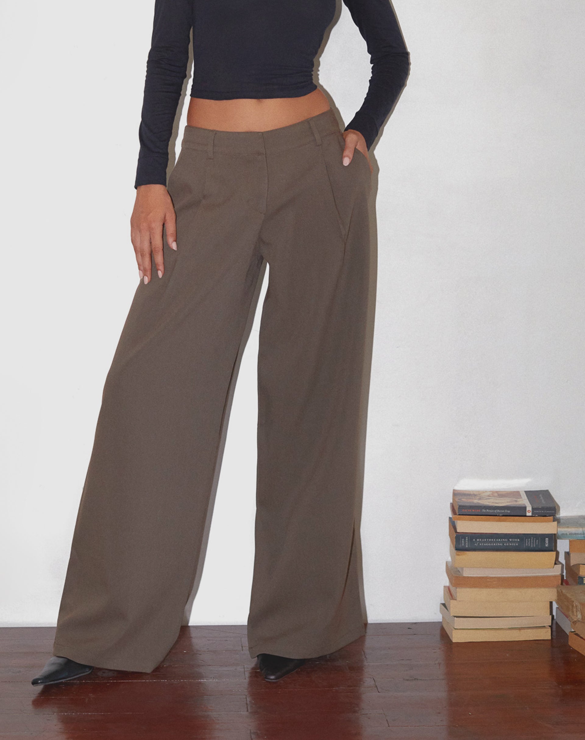 Image de Salisu Wide Leg Trouser in Tailoring Taupe