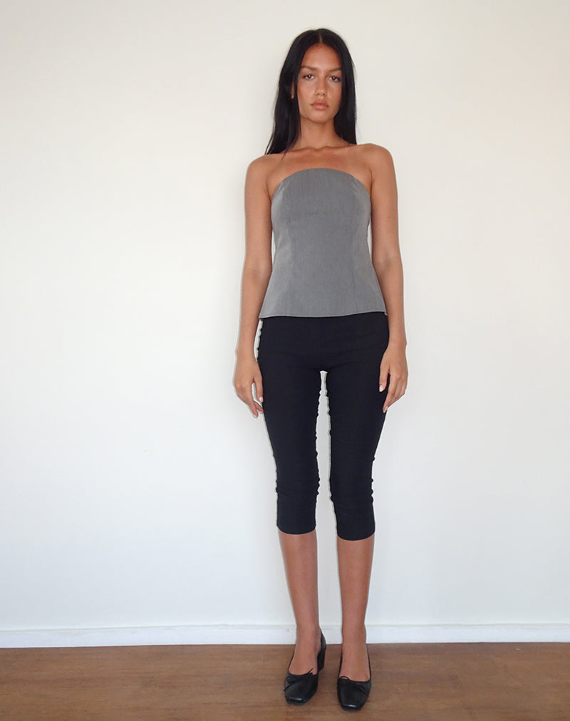 Image de Mairi Longline Bandeau Top in Charcoal Tailoring