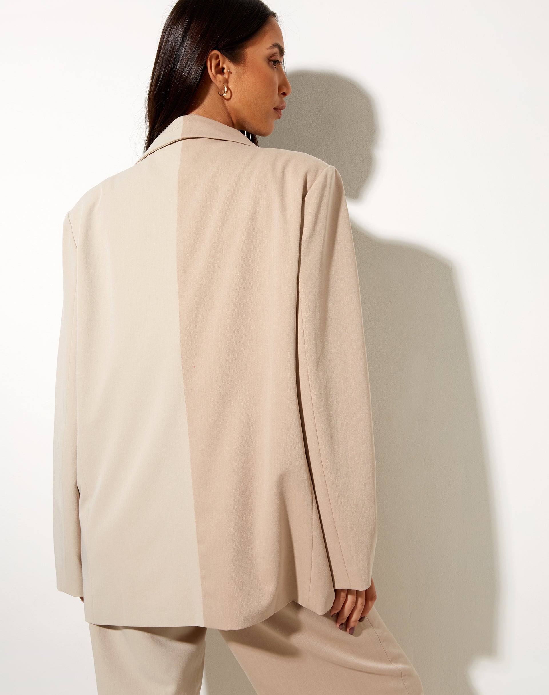 Image de Maiwa Blazer in Contrast Tan and Beige