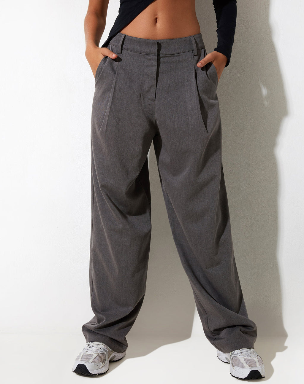 Pantalon à jambes larges Sakaria, Tailoring Charcoal
