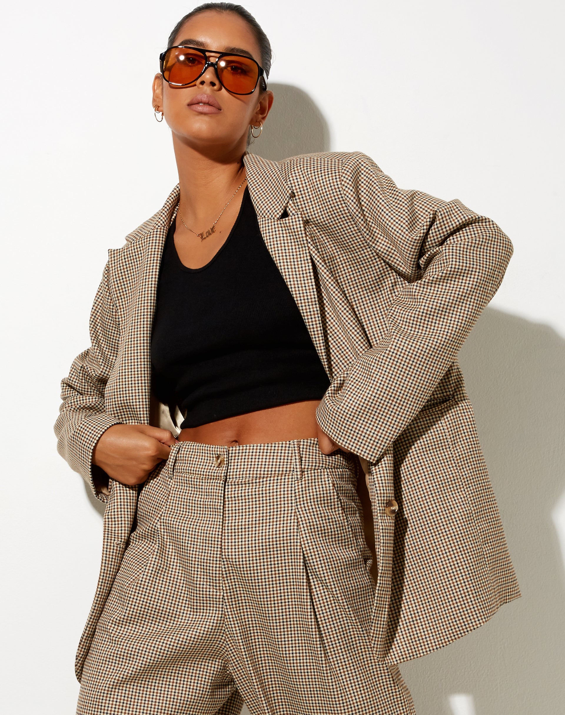 Image de Maiwa Blazer à petits carreaux Marron