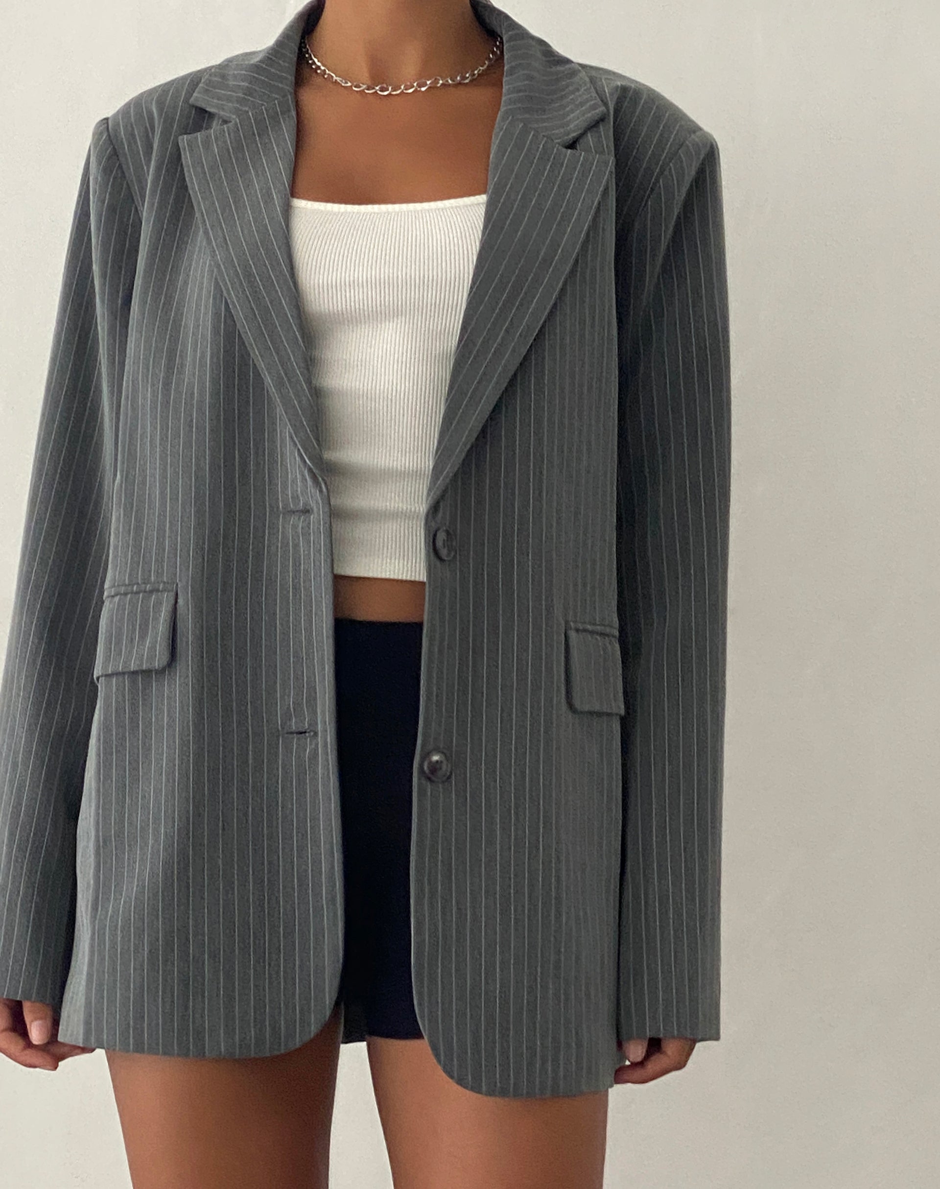 Image de Maiwa Blazer in Tailoring Grey Pinstripe