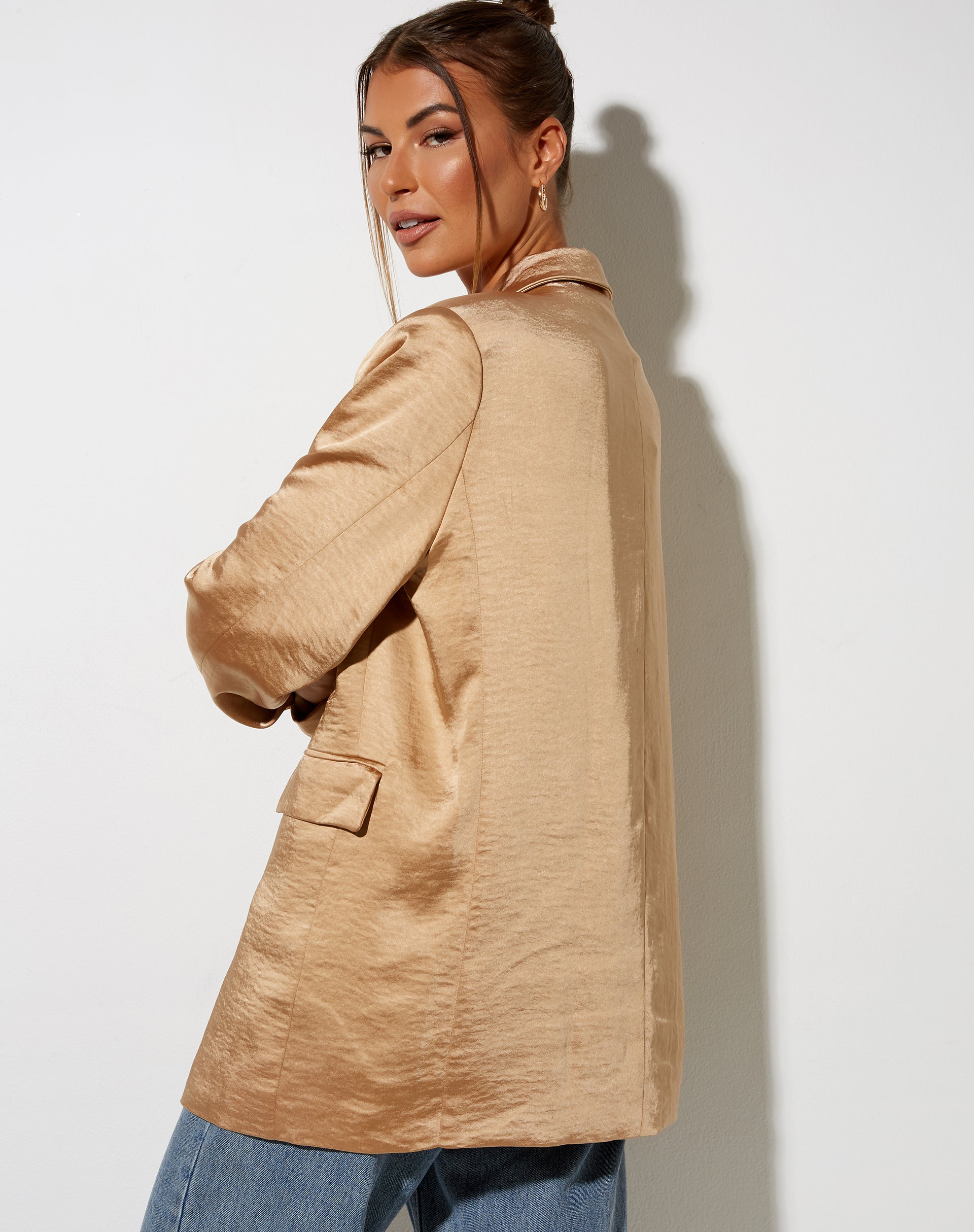 Image de Maiwa Blazer en Satin Golden Sand