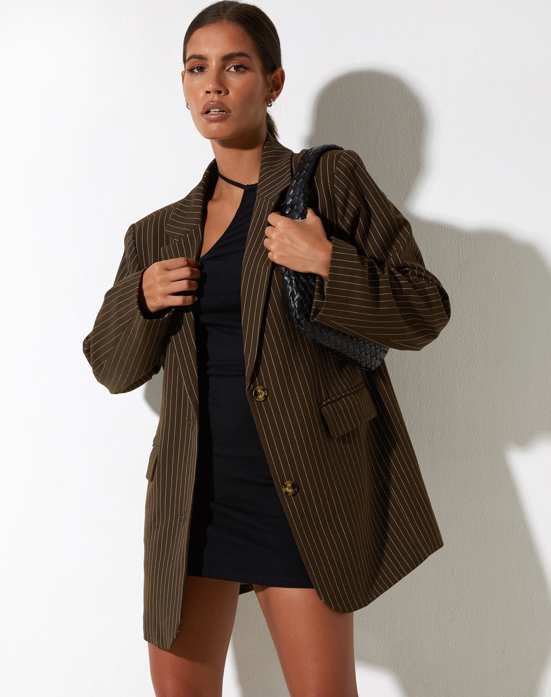 Image de Maiwa Blazer en Pinstripe Brown