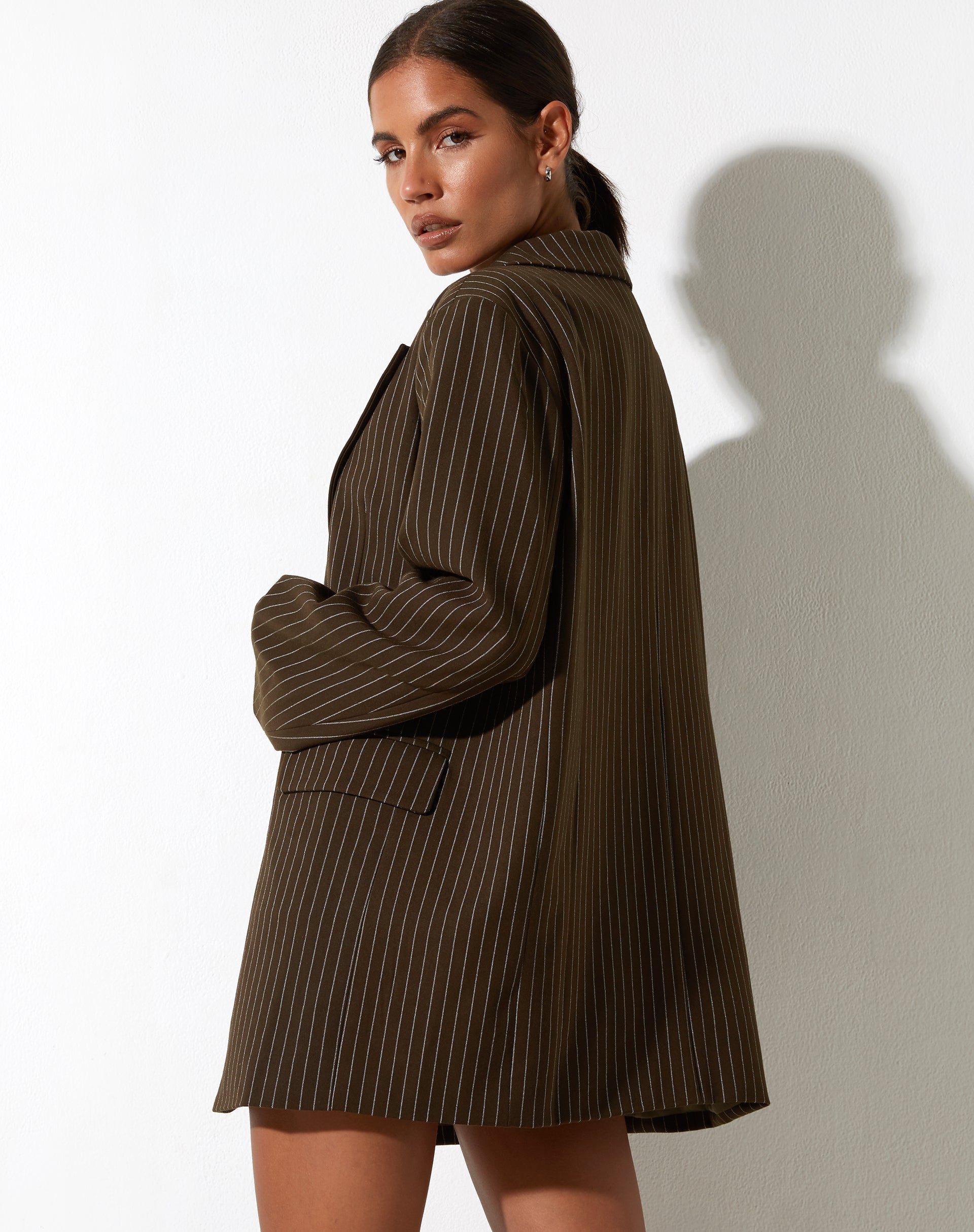 Image de Maiwa Blazer en Pinstripe Brown