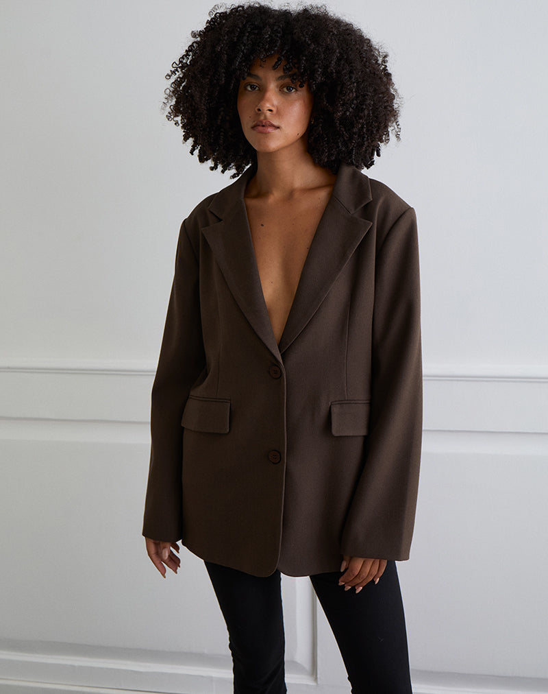 Image de Maiwa Textured Tailoring Blazer in Brown