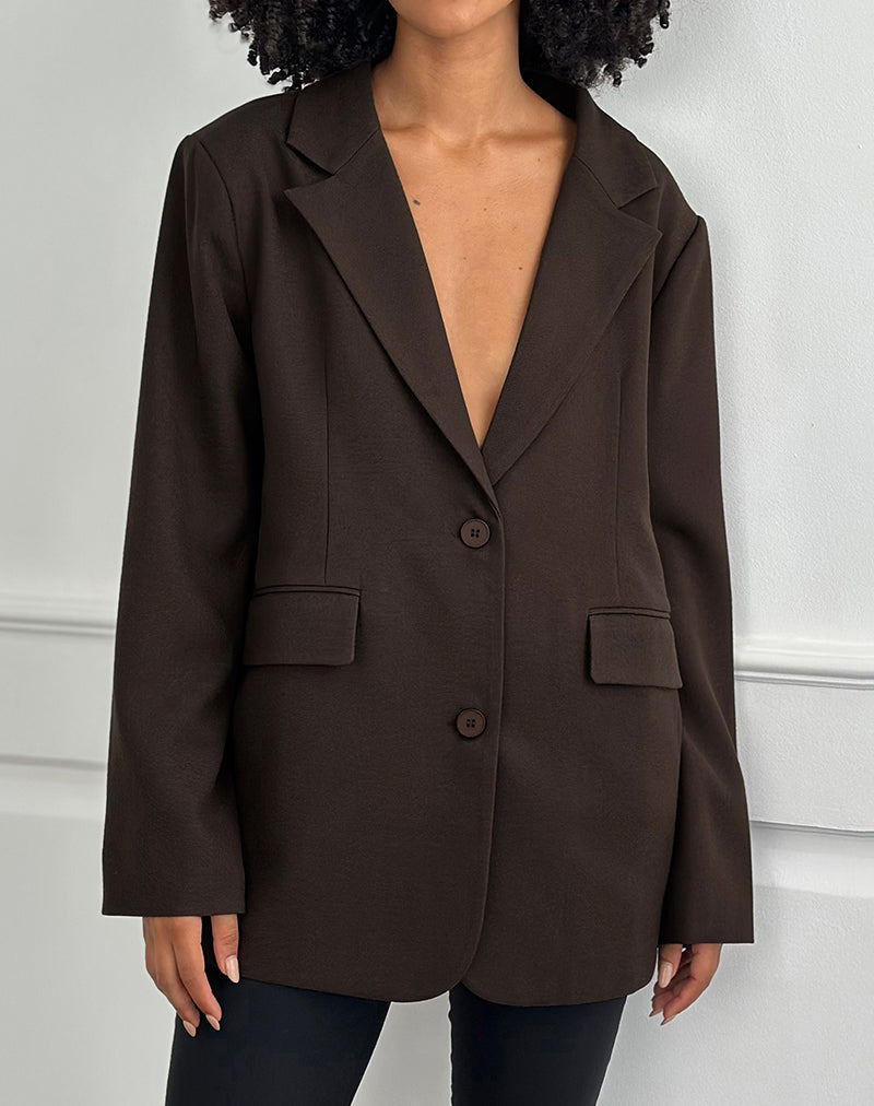 Image de Maiwa Textured Tailoring Blazer in Brown