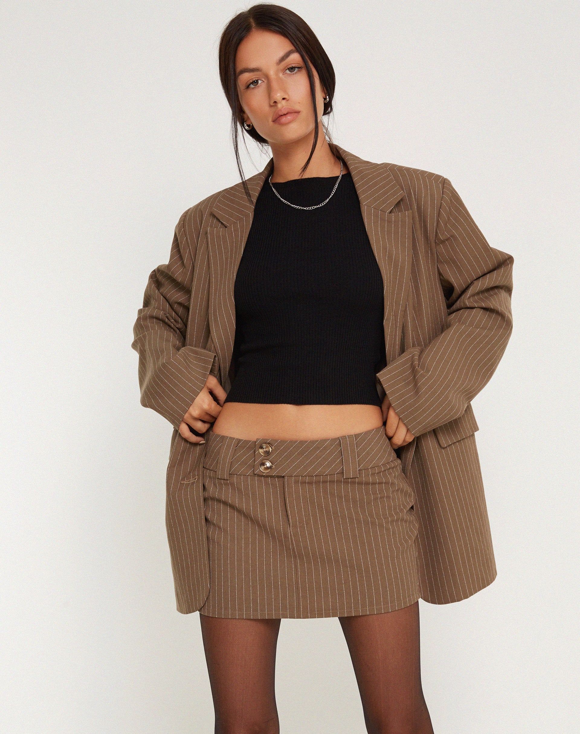 Image de Maiwa Blazer Pinstripe Brown