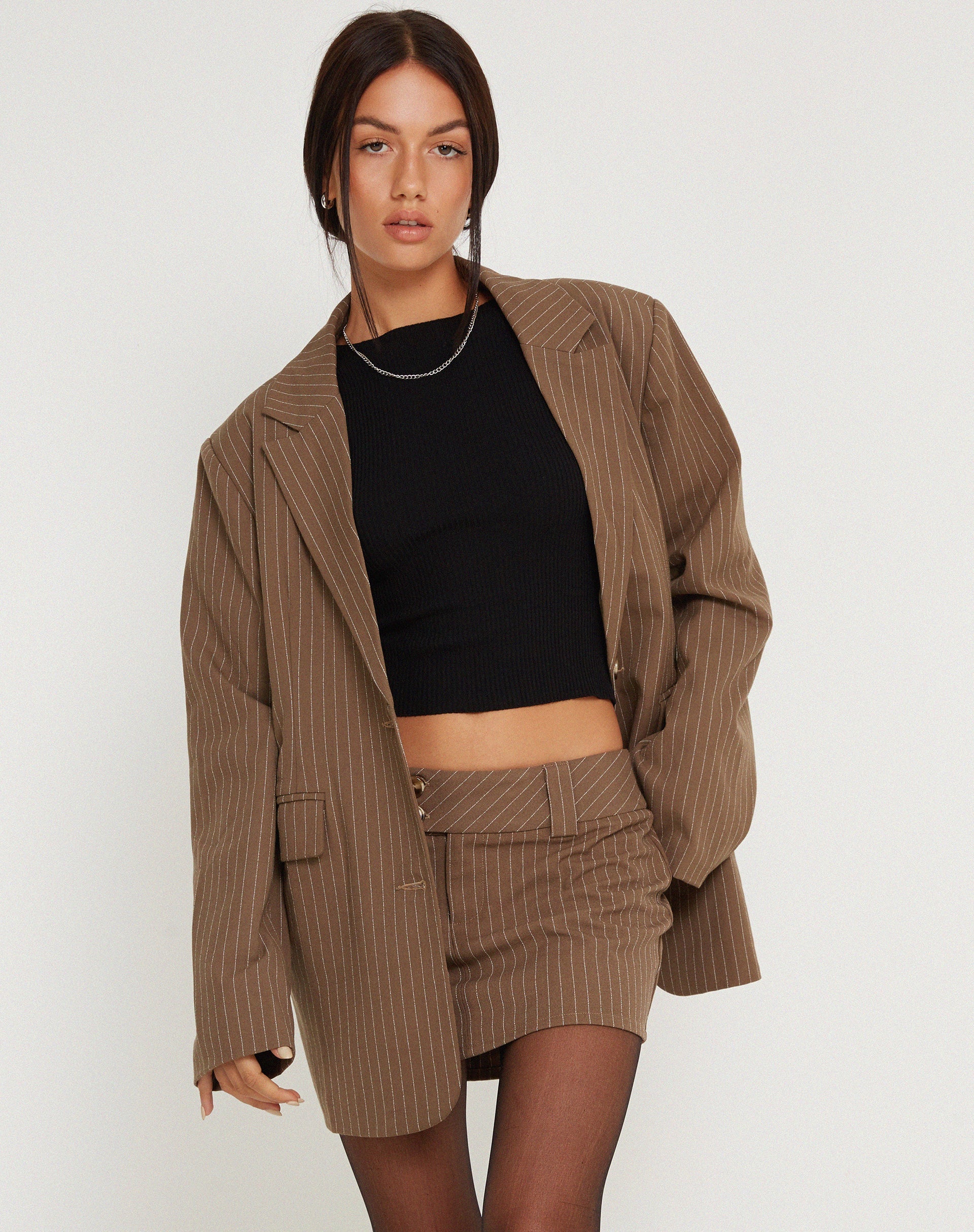 Image de Maiwa Blazer Pinstripe Brown