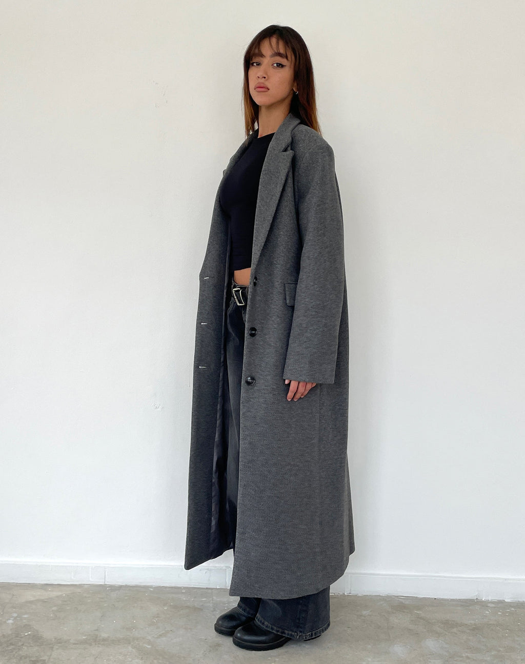 Manteau long Malati en anthracite