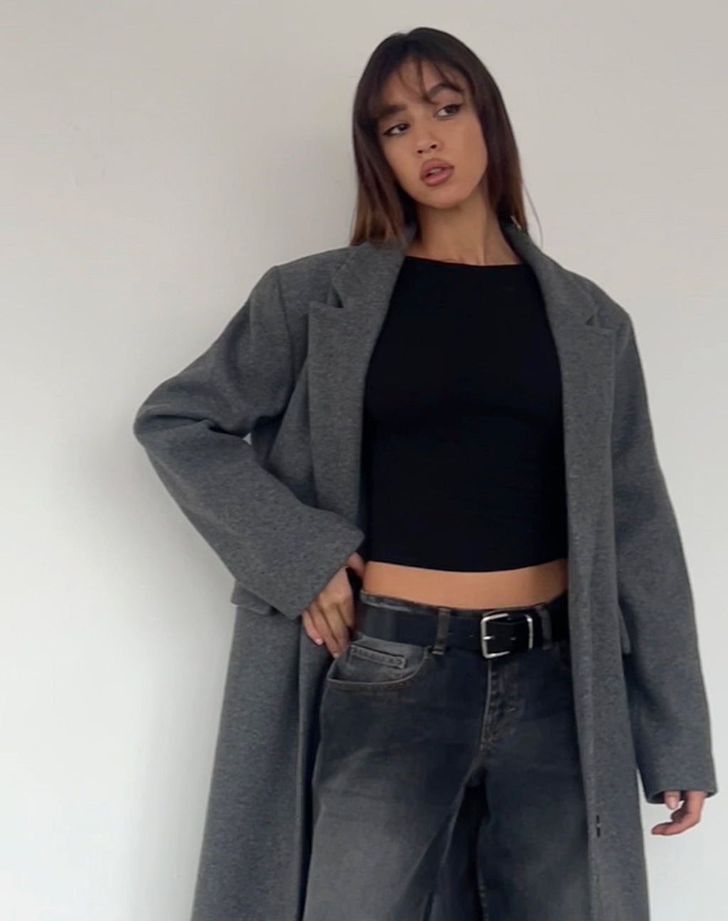 Manteau long Malati en anthracite