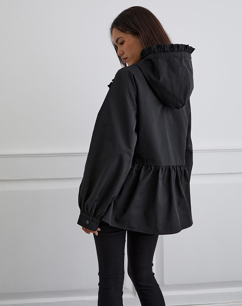 Image de Malcari Peplum Nylon Jacket in Black