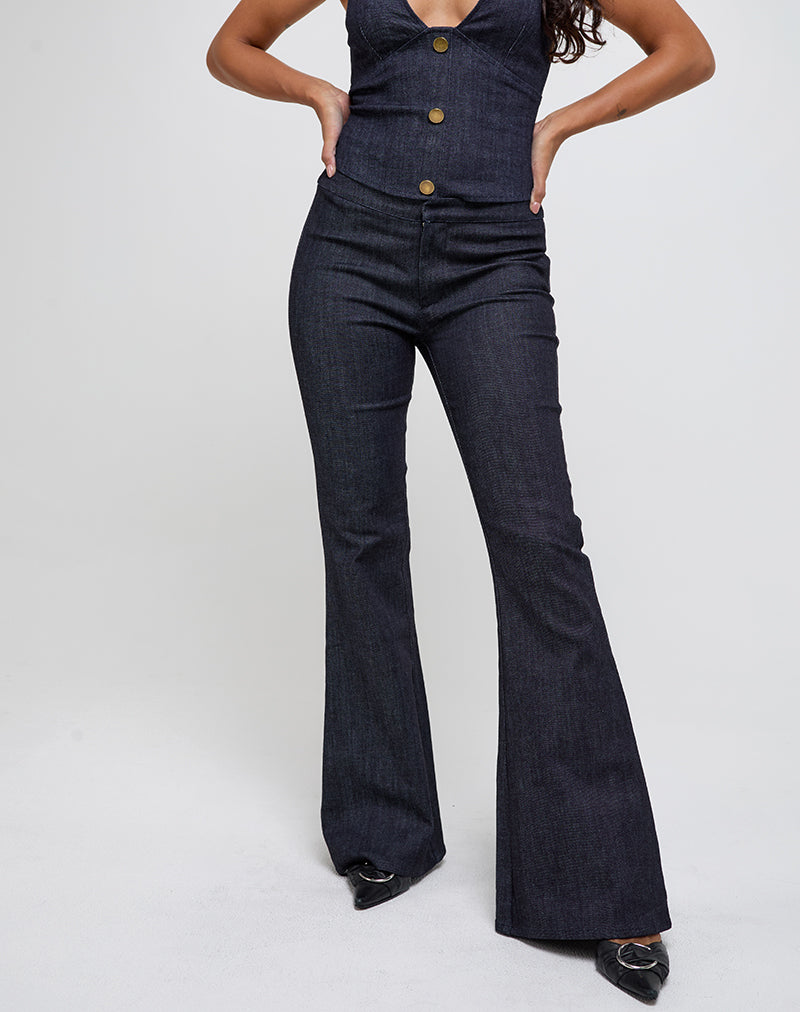 Pantalon Malvinas en denim foncé indigo