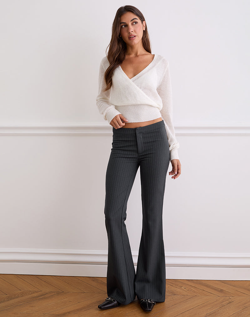 Pantalon Malvinas, rayé gris tailleur