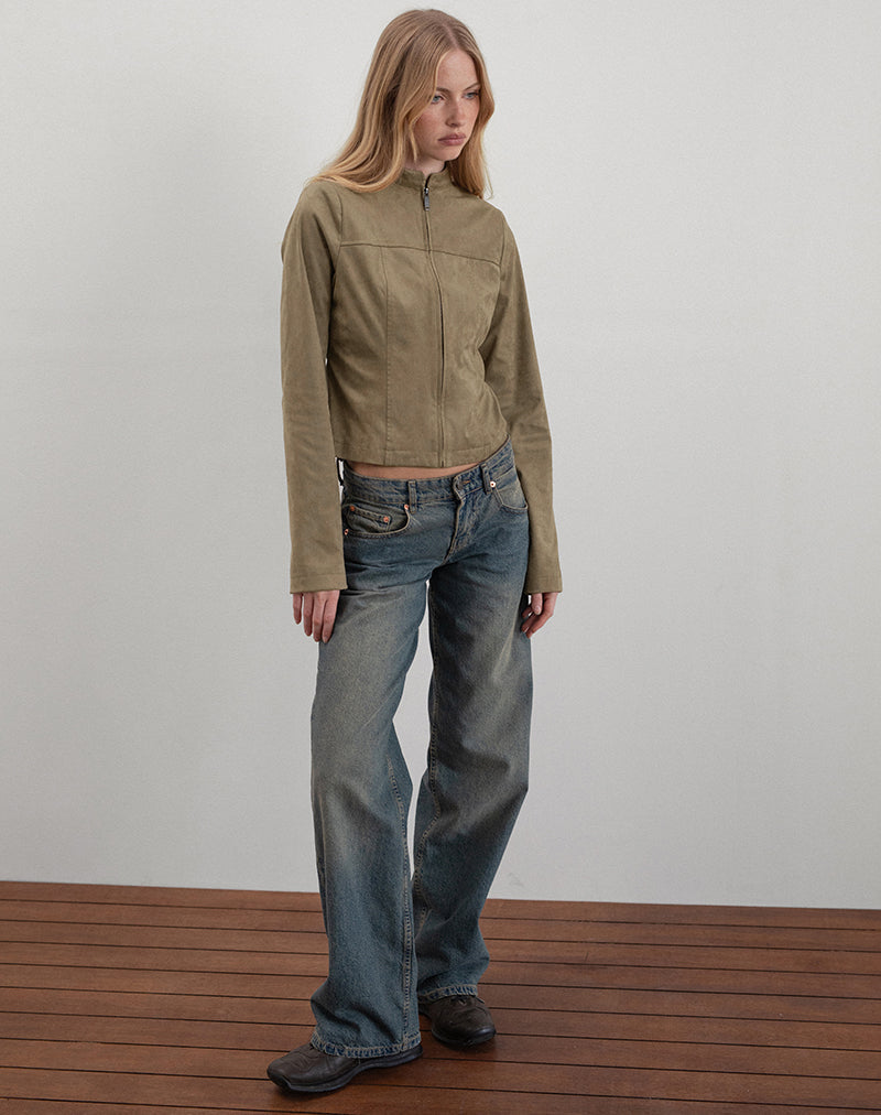 Image de la veste Mandy en faux daim Walnut