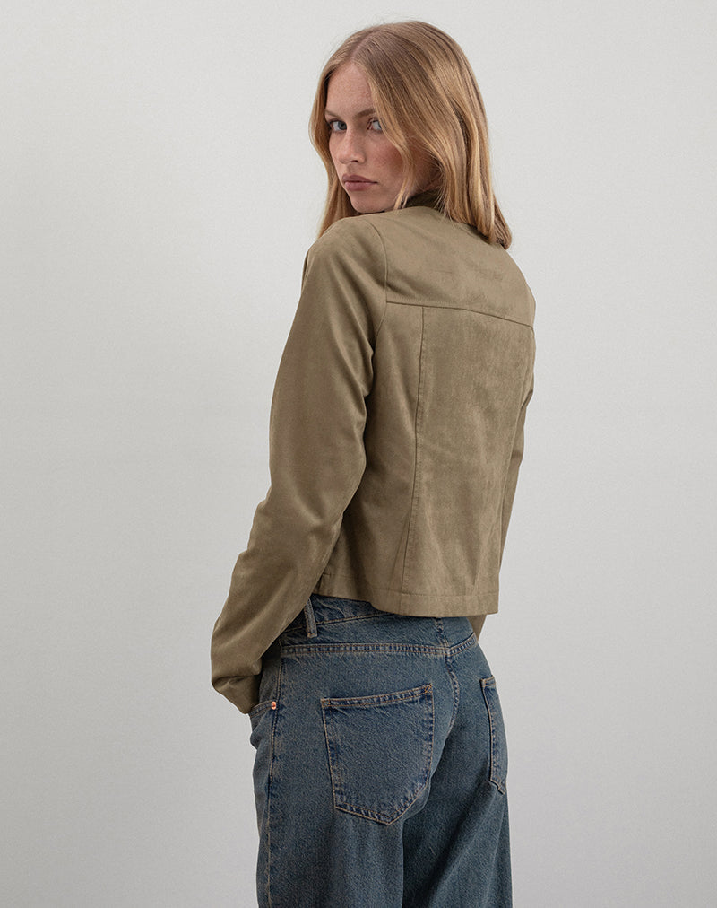 Image de la veste Mandy en faux daim Walnut