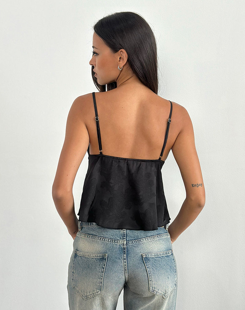 Image de Marinda Top in Satin Jacquard Black